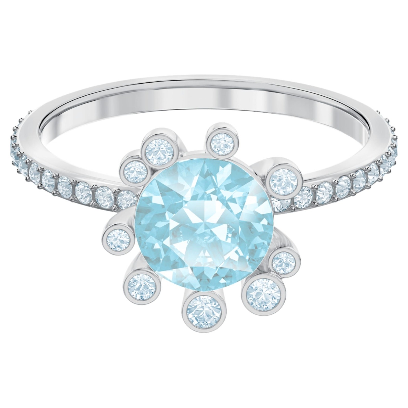 Swarovski Olive Ring Aqua, Rhodium plated EUR 58 / USA 8