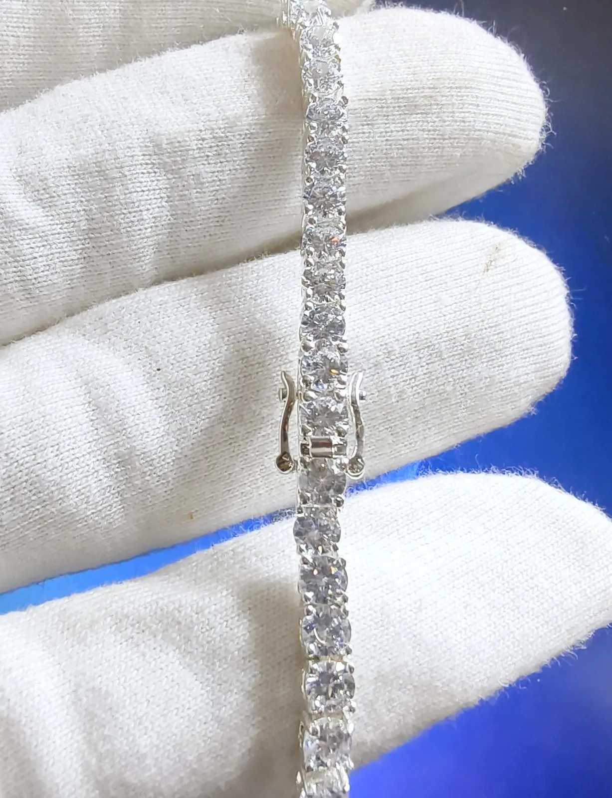 12.0Ct Round Cut 5 mm Diamond Womens Tennis Bracelet 14K White Gold Plated