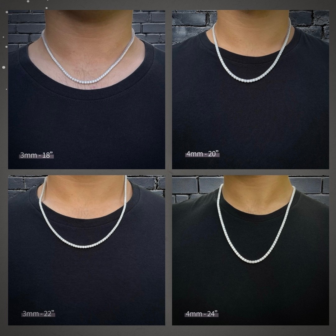 GRA Certified Moissanite Tennis Chain & Bracelet | 925 Sterling Silver Unisex