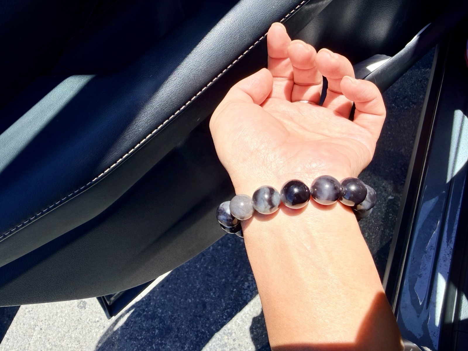 Nephrite Hetian Jade bracelet 13m Qinghua Style Emperor purple Half Half 和田玉帝王紫