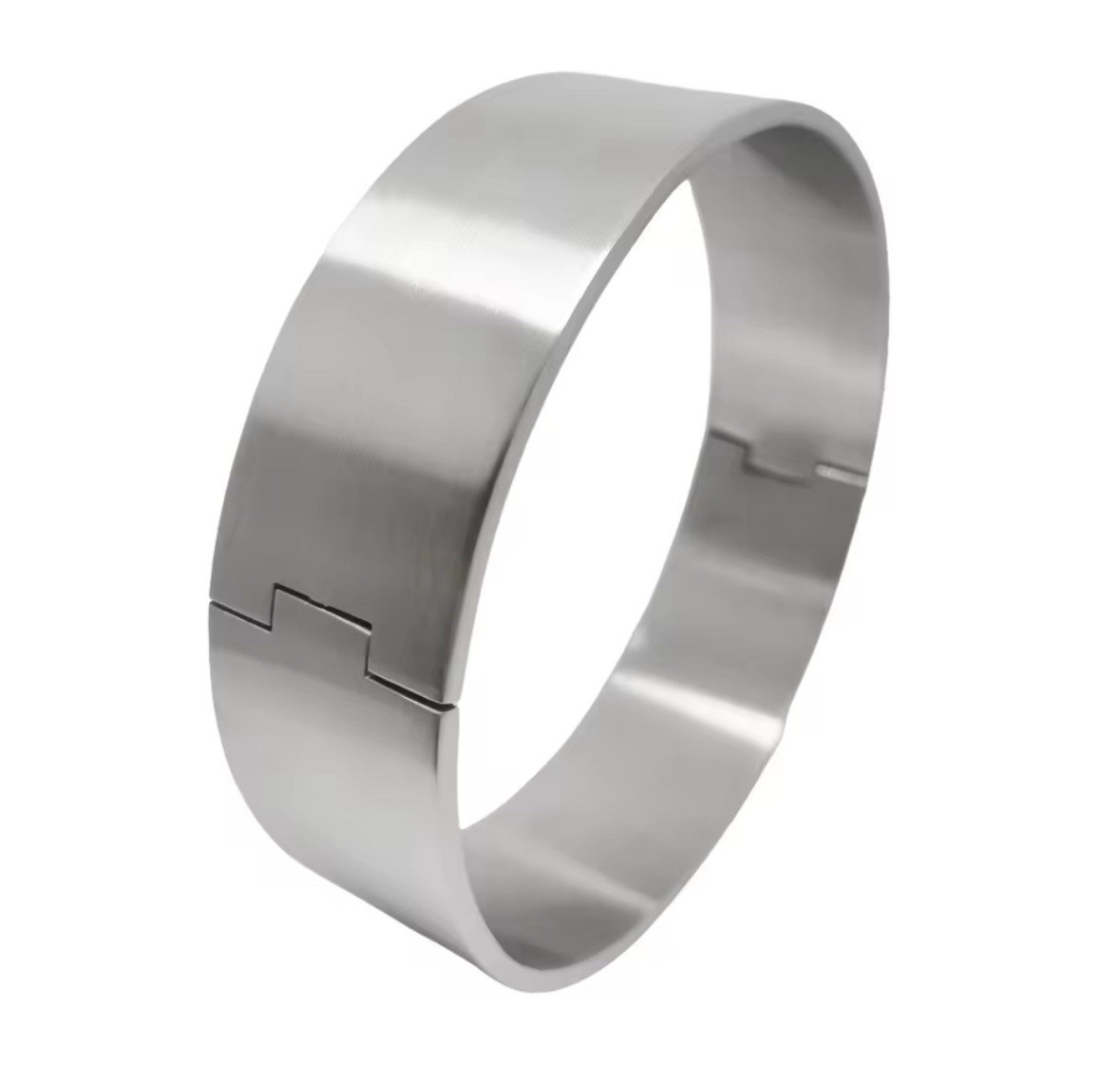 Steel Collar Choker Slave Polished Solid 4cm 40mm Locking Round Metal Necklace
