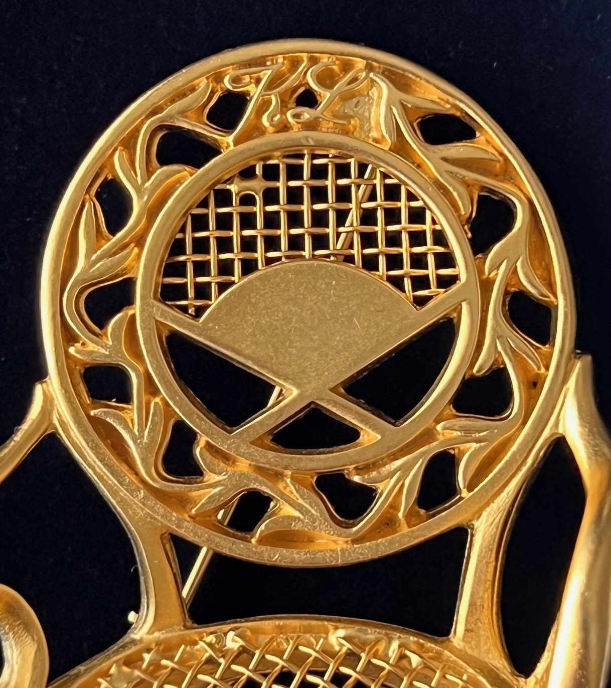 Karl Lagerfeld Iconic Vintage Oversized Gold Tone Rococo Louis XV Chair Brooch