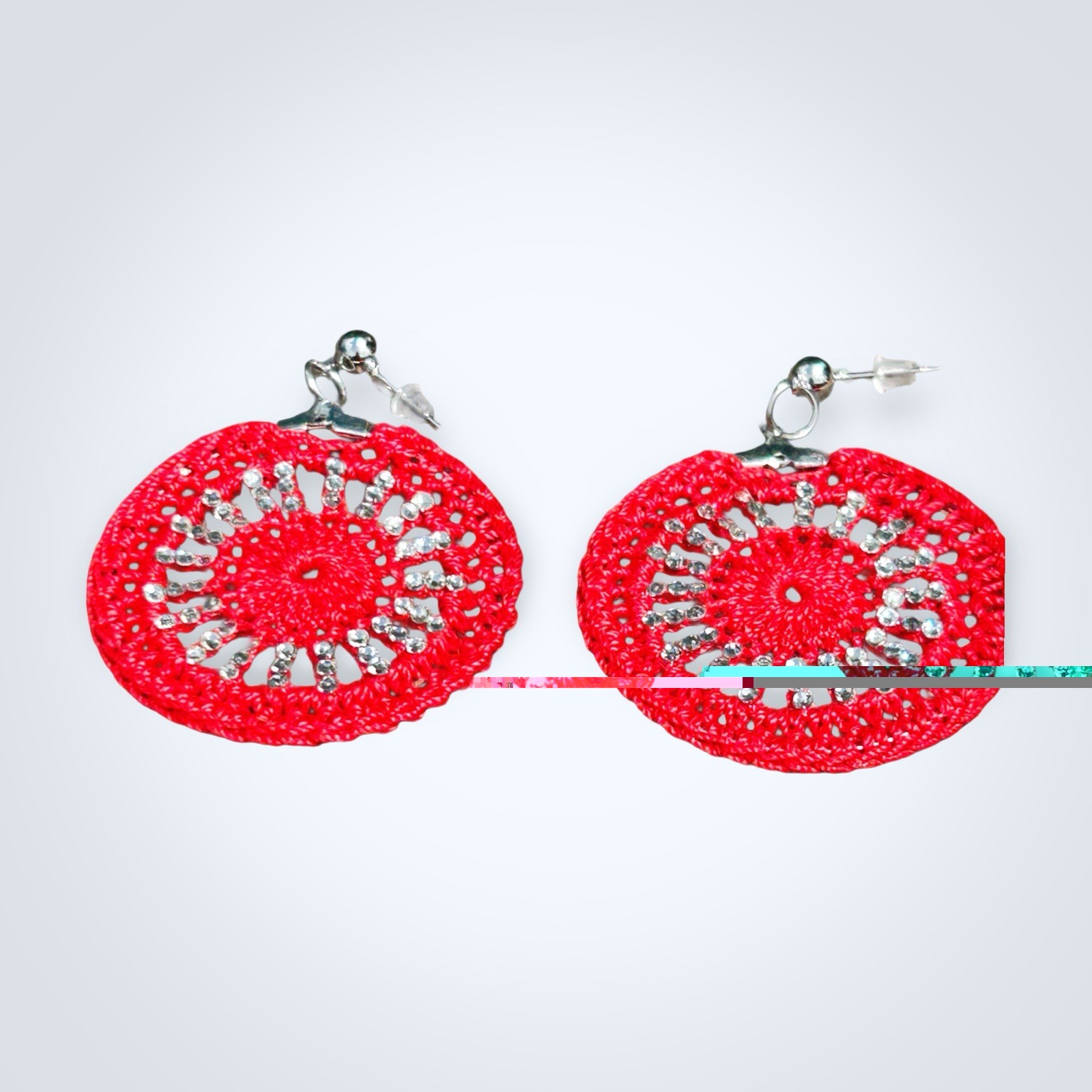 Icy Boho Earrings New Surgical Steel Ear Wire In Red