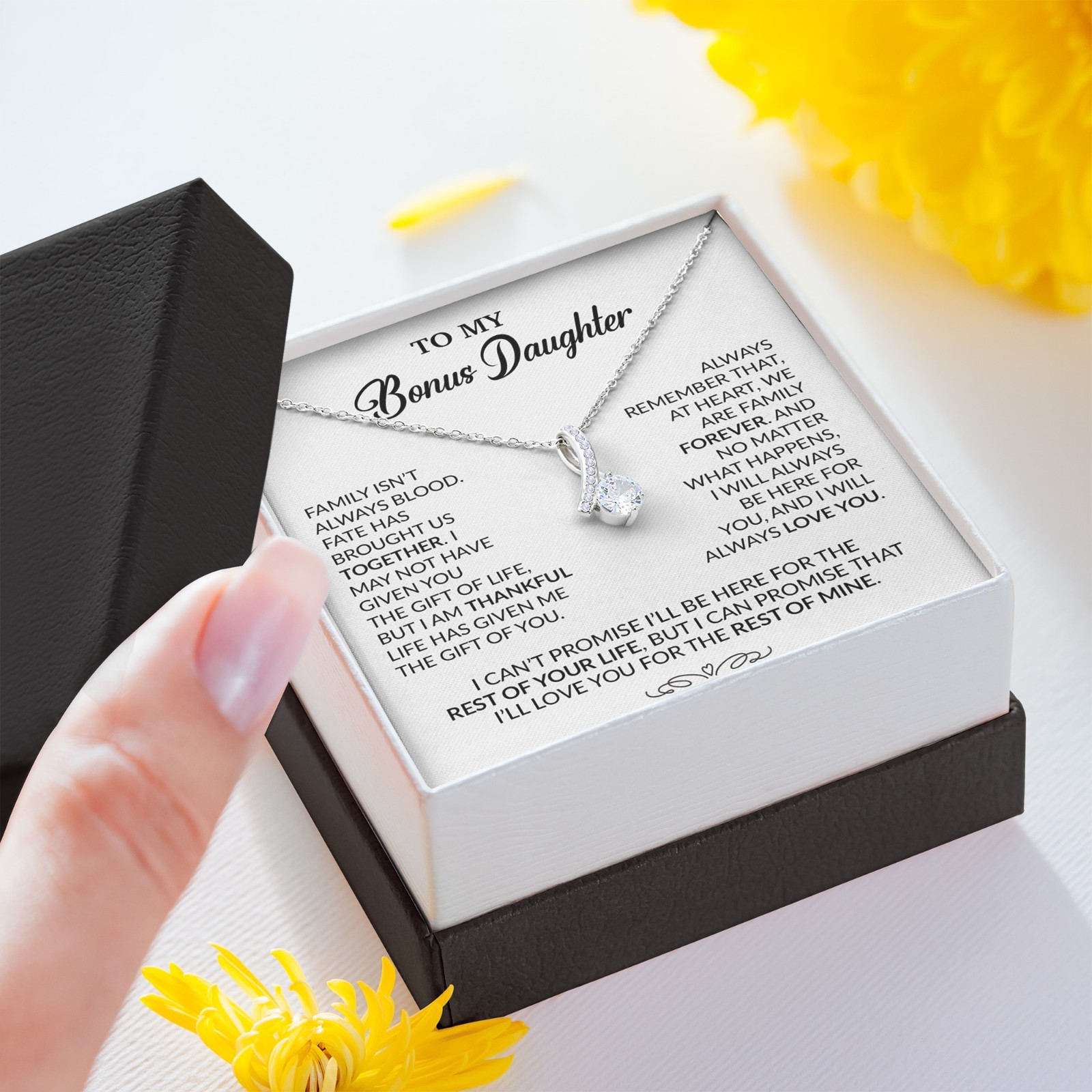 To My Bonus Daughter Necklace, Gift for Bonus Daughter, Step Daughter Birthday