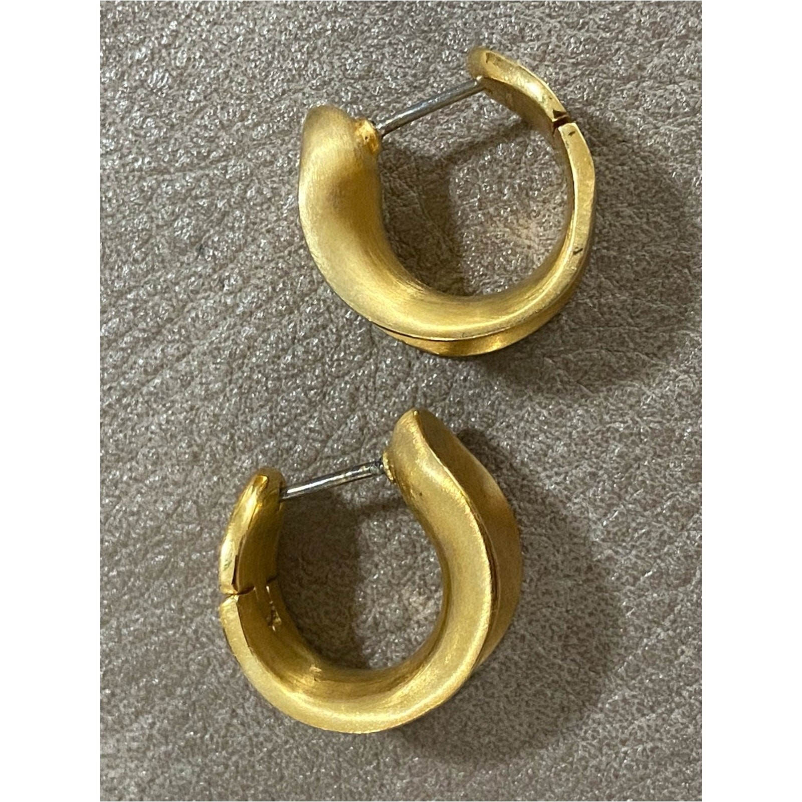 Dean Davidson Sol Huggie Hoop Earrings 22k Brushed Gold Finish 3/4”