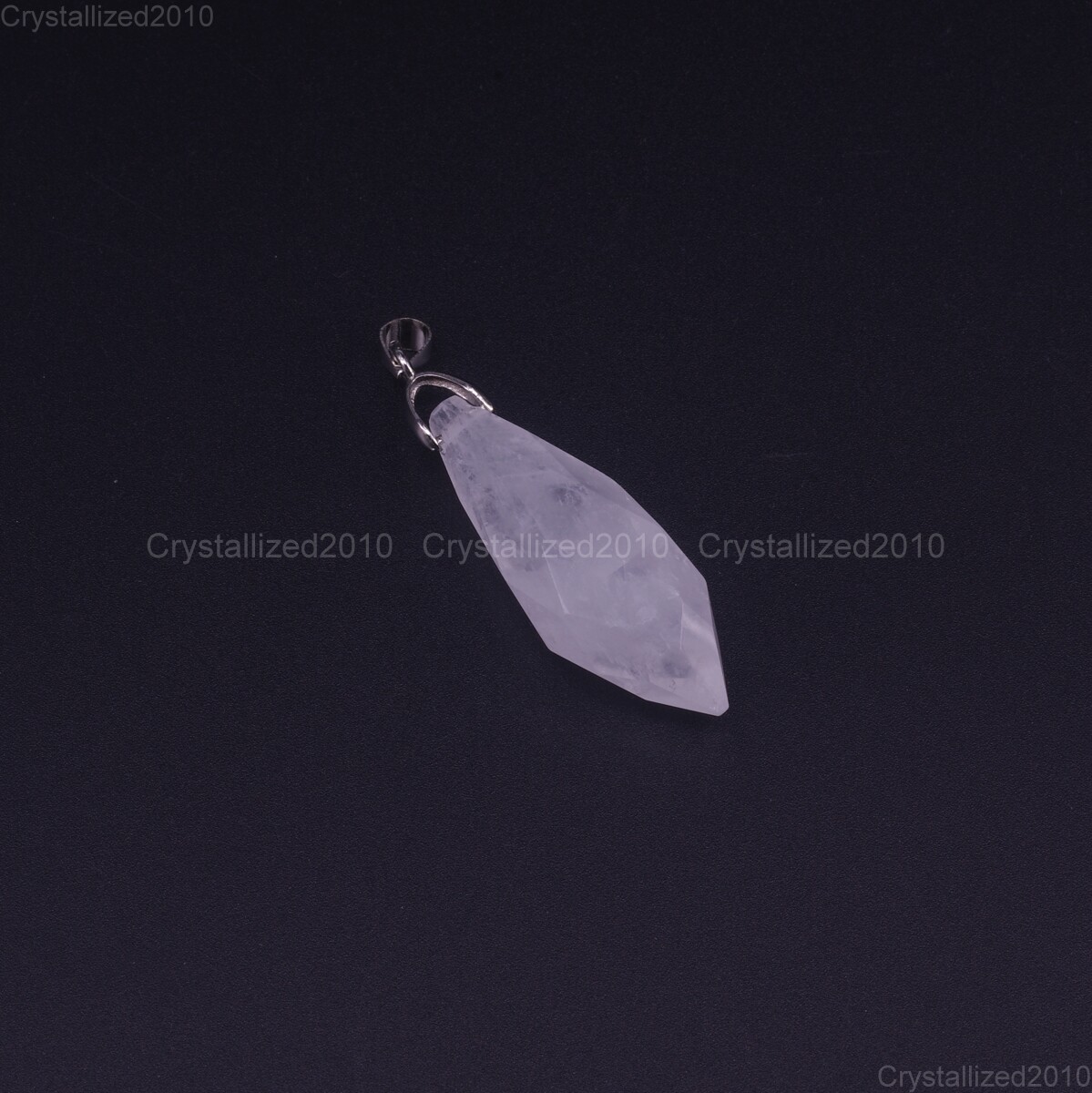 Natural Gemstone Faceted Drop Reiki Chakra Healing Pendant Beads Silver 11x35mm