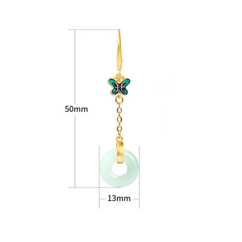 Enamel Ethnic Chinese Vintage Dangle Drop Hook Earring For Women Earring Jewelry