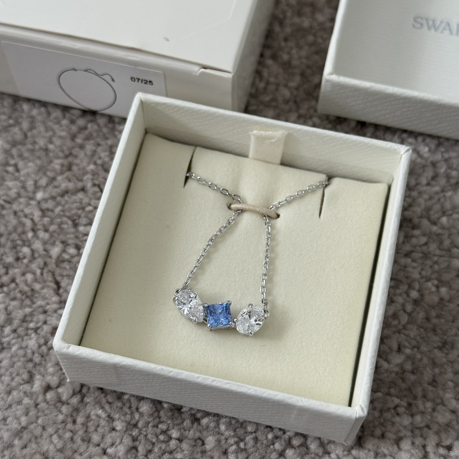 Swarovski Mesmera Blue & White Mixed Cut Pendant – Brand new in box