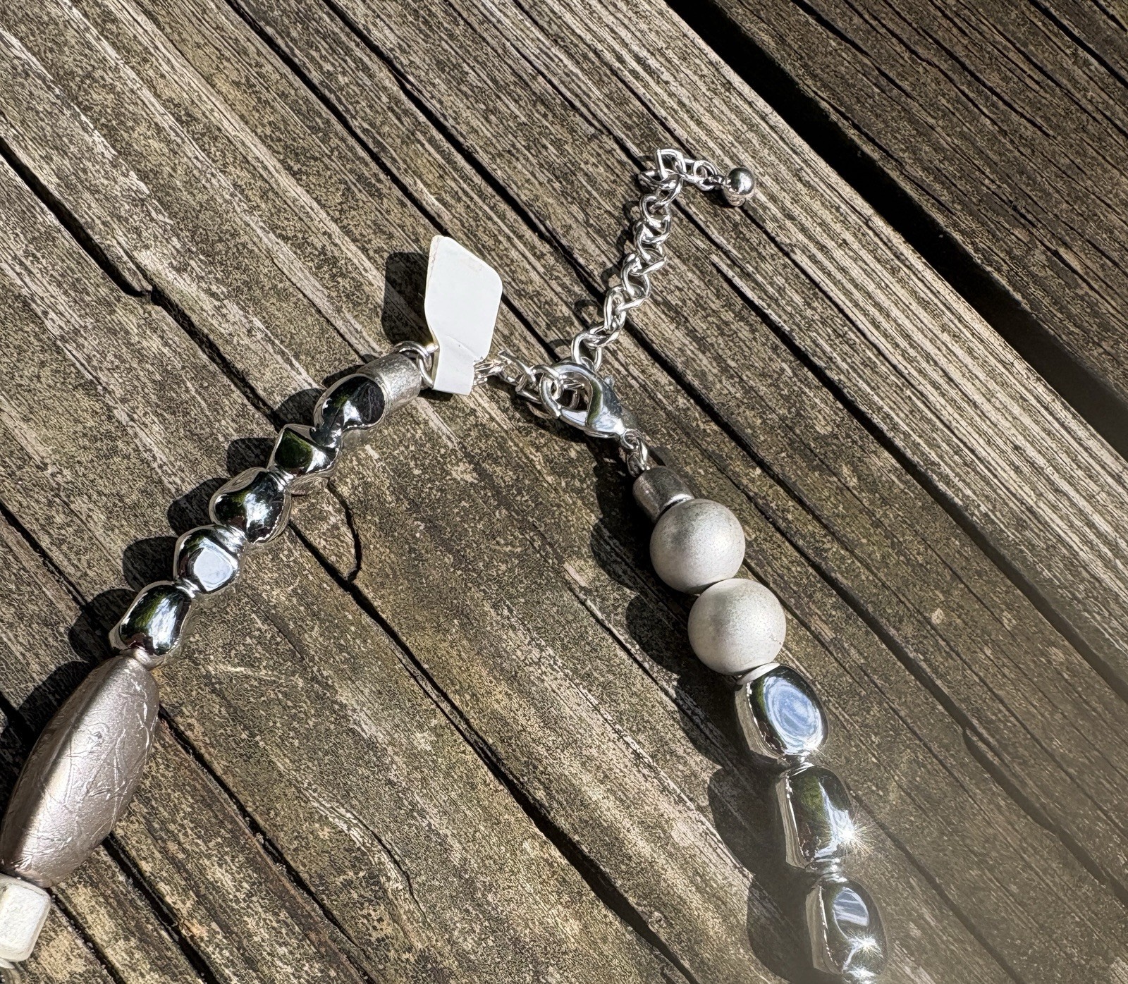 Chico’s Necklace Women’s Silver Tone Beaded City Boho Long Vintage