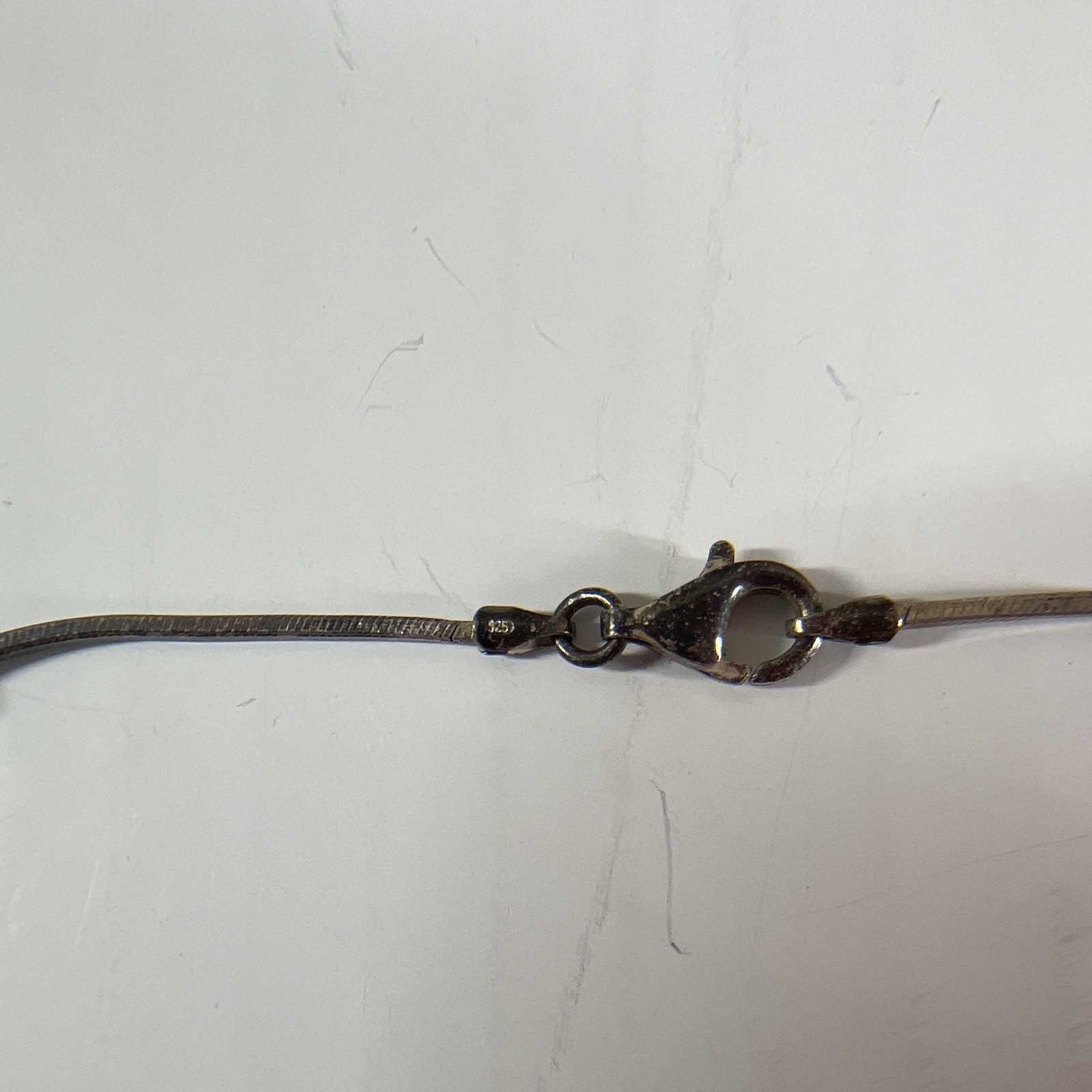 925 Sterling Silver Necklace Bracelet Lobster Clasp Italy 0.68oz total weight