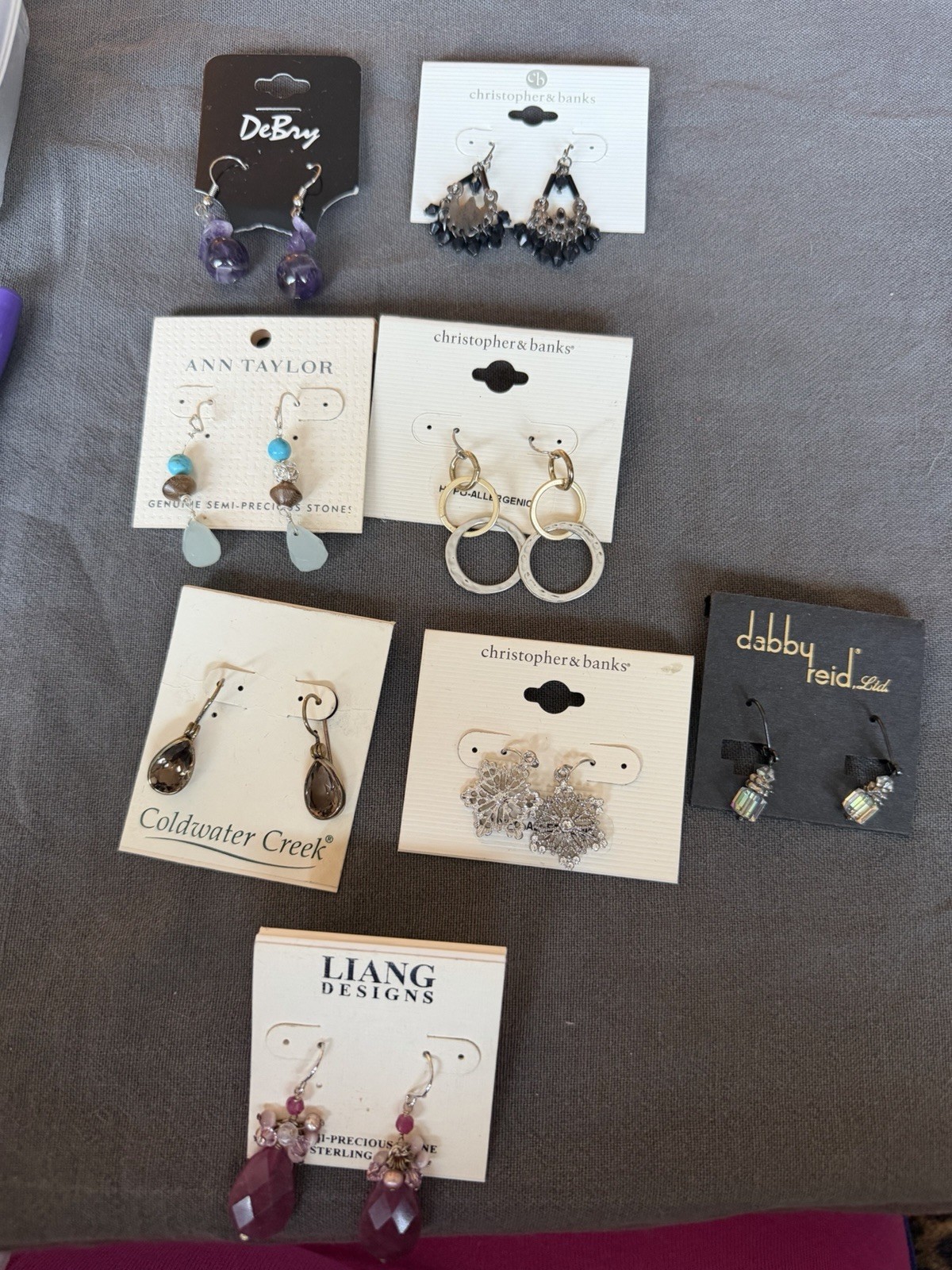 Y2K Earring Lot 8 Pairs NWT Branded Dabby Reid Ann Taylor Coldwater Creek 615