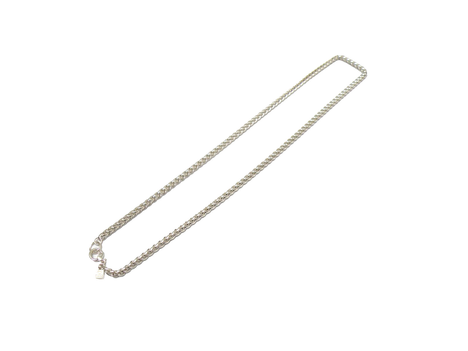 Vintage 1980’s 31″ Oscar de la Renta Silver Tone Wheat Woven Necklace