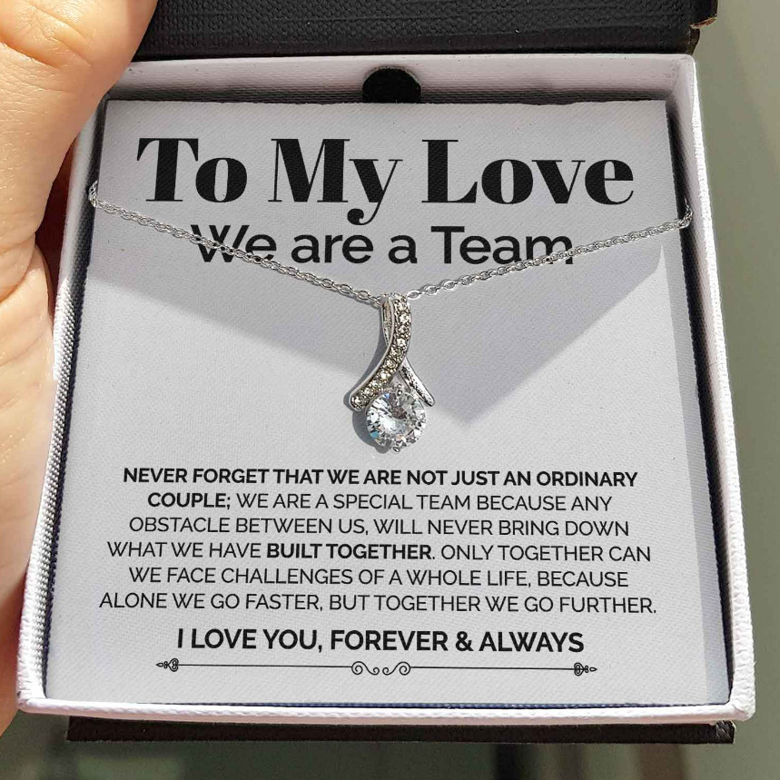 To My wife ribbon Necklace Meaningful Gift From husband birthday anniversary