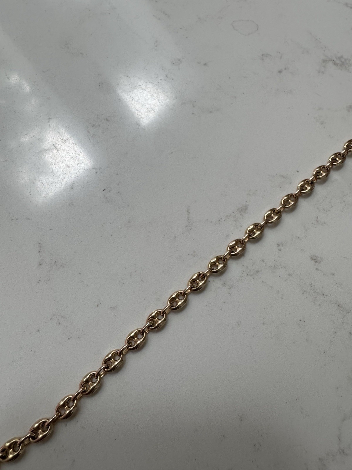 9k Vintage Mariner Bracelet -7.5 in