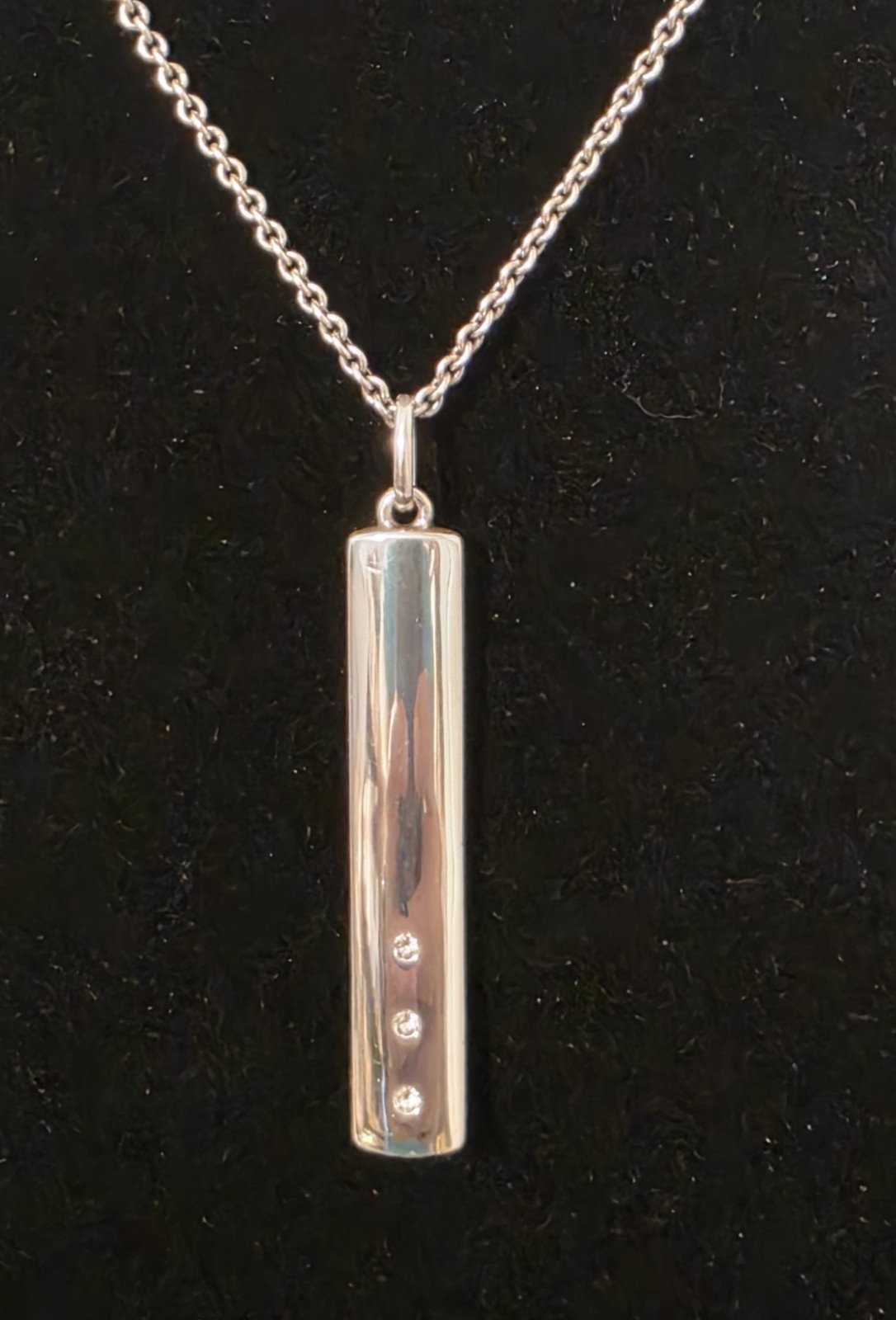 Brighton Contempo Ice Reversible Bar Necklace Scrollwork Crystal Silver Tone 20″