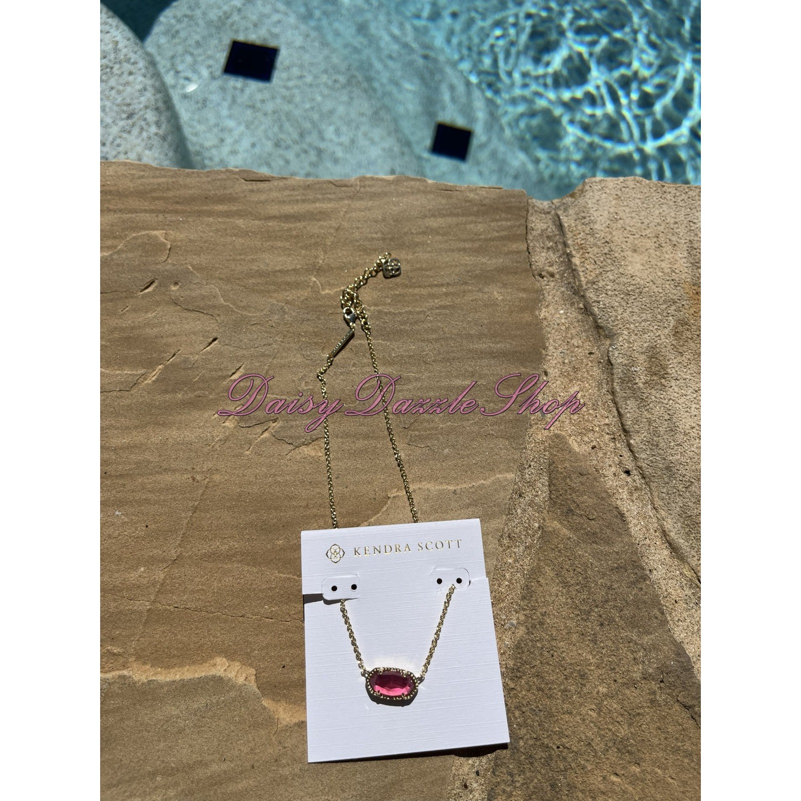 🎀Kendra Scott Elisa Oval Pendant Short Necklace in Azalea Illusion Gold New✨