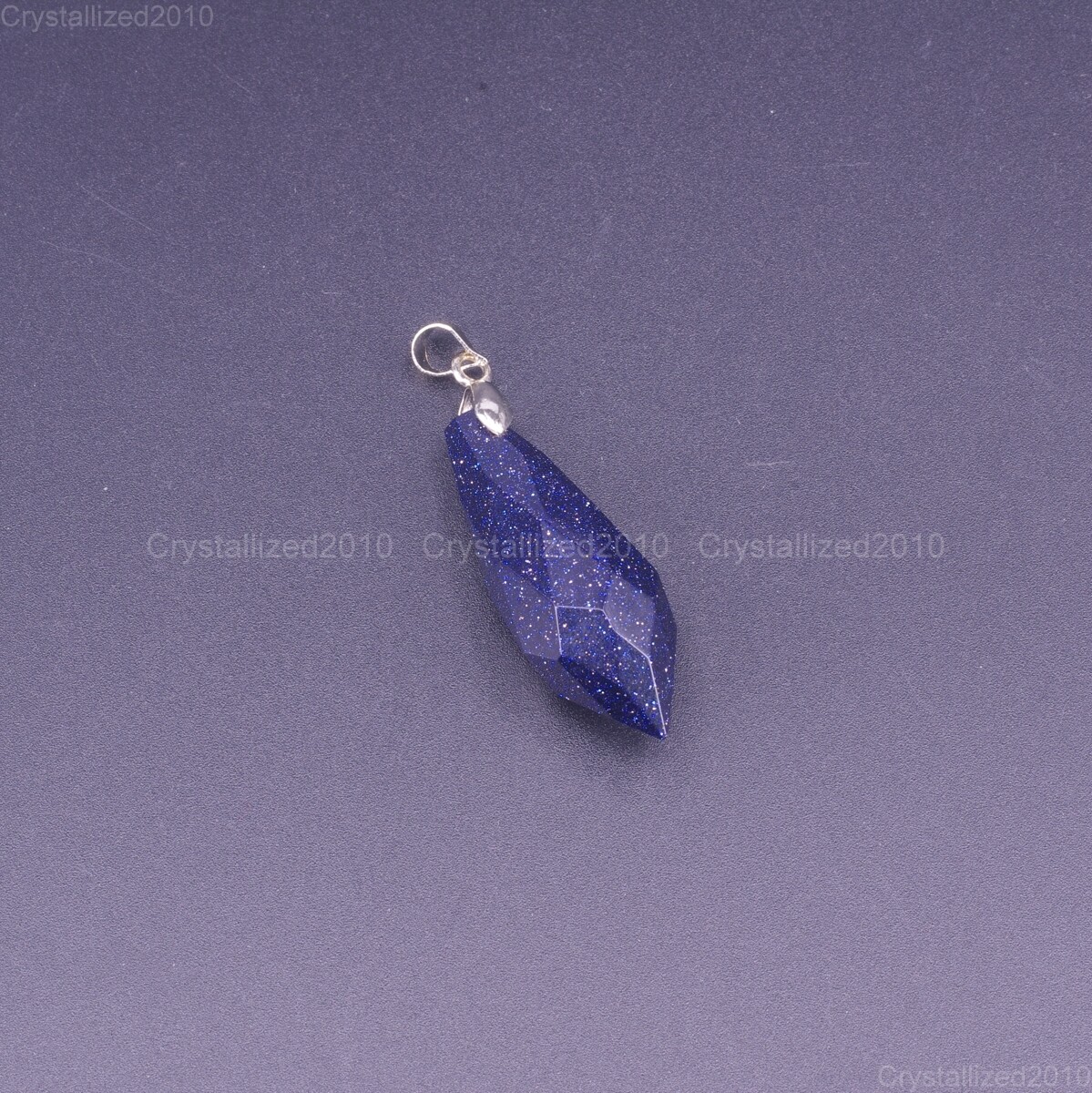 Natural Gemstone Faceted Drop Reiki Chakra Healing Pendant Beads Silver 11x35mm