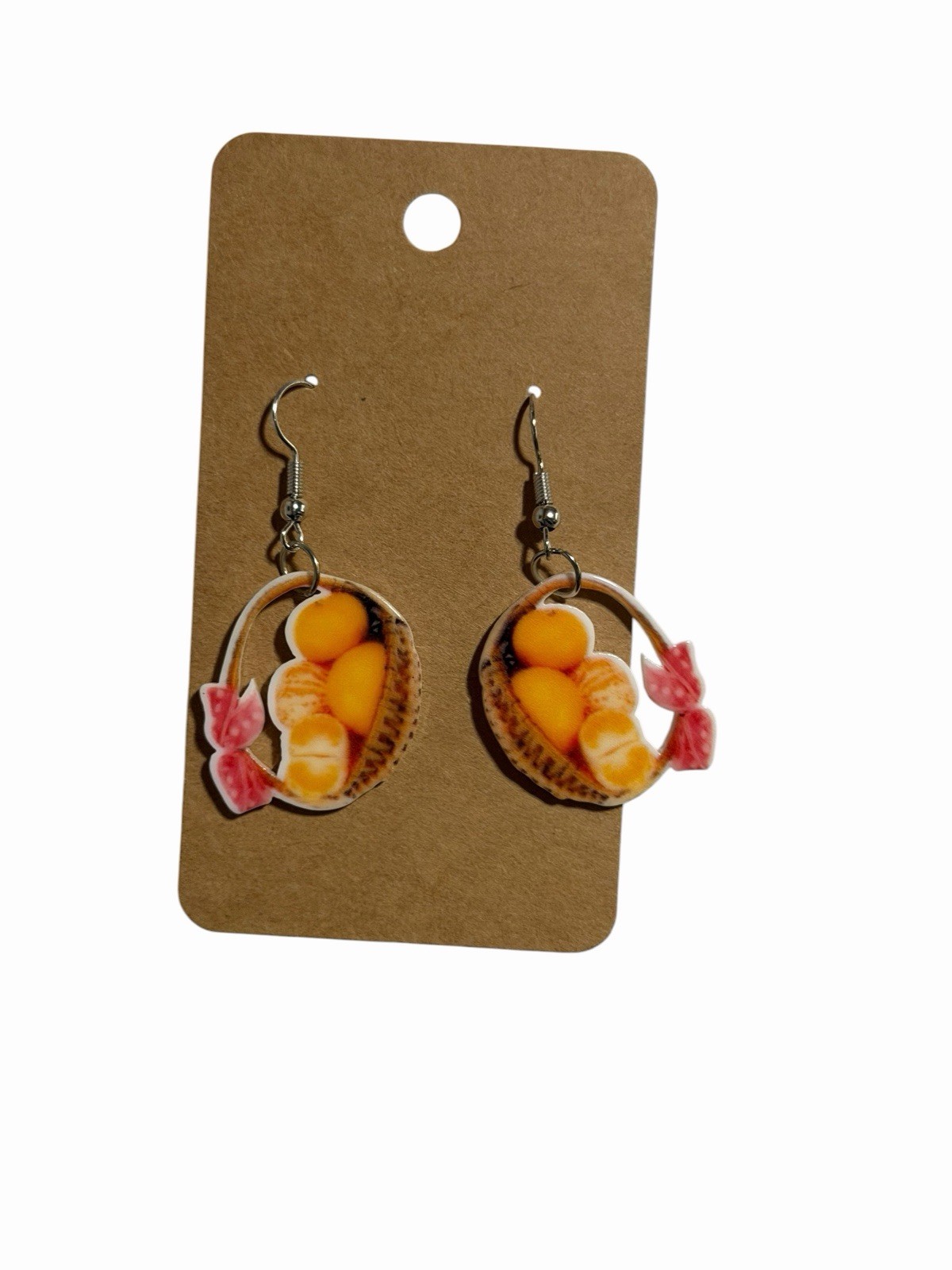 New Novelty Fashion Earrings oranges fruit basket