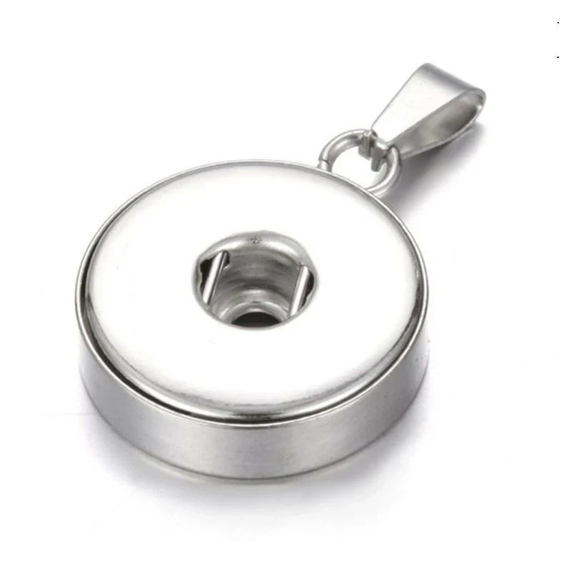 Mini Snap Jewelry Pendant Plain Stainless Fits 12mm Petite Ginger Charms .875″