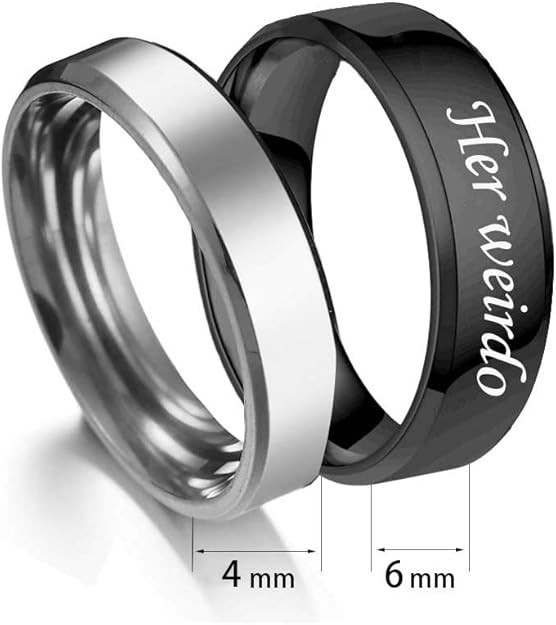 Matching Necklaces for Couples-His and Her Engraved Ring Pendant Necklaces Anniv