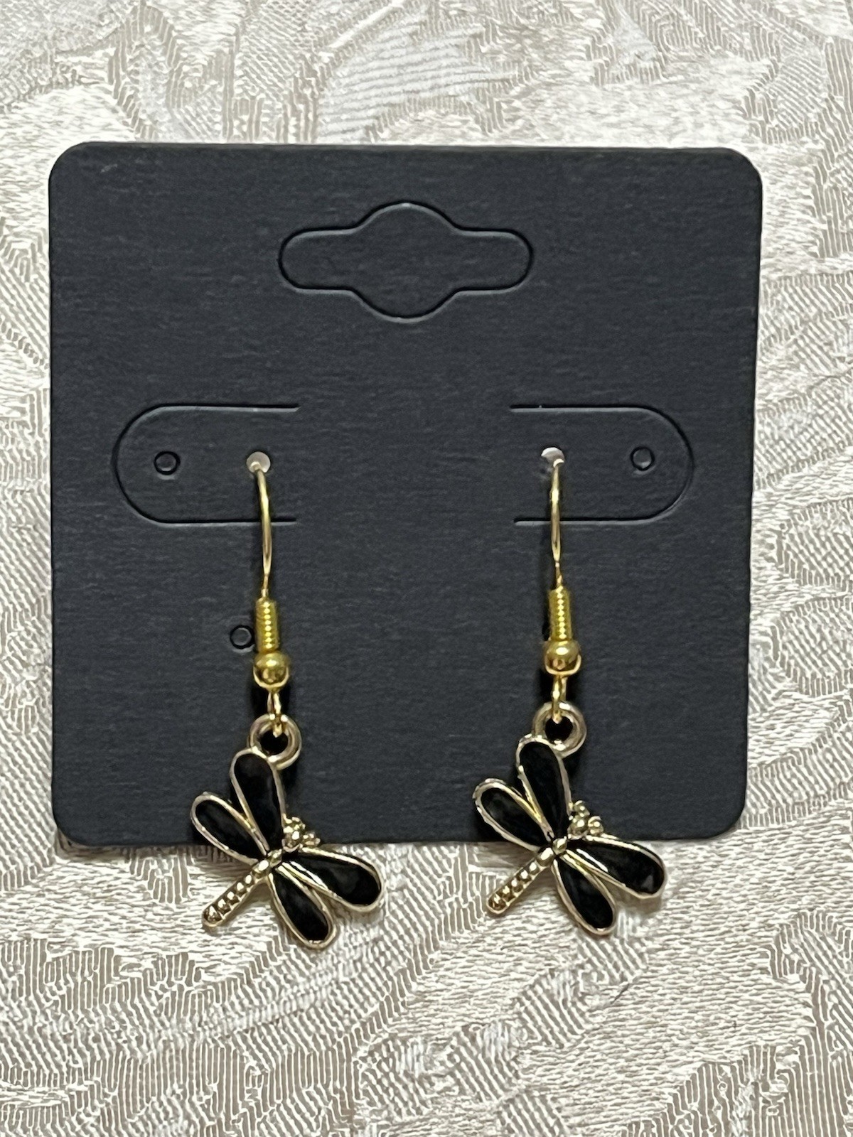 Retro Vintage Dragonfly Gold Enamel Drop Dangle Bohemian Fashion Earring Set