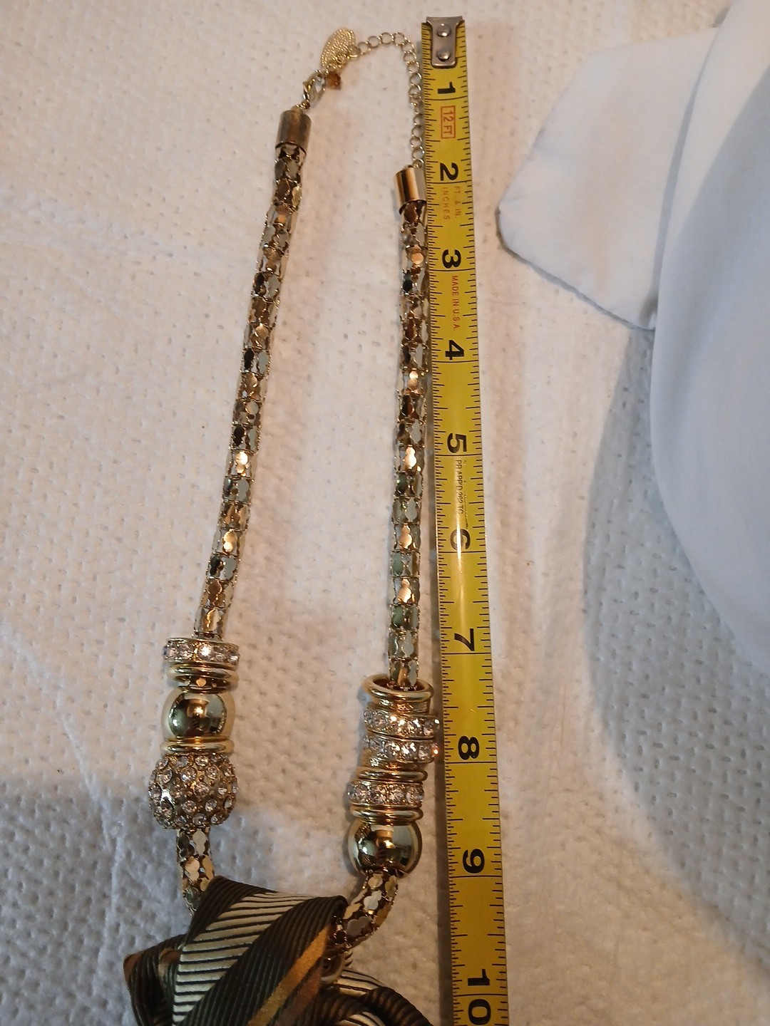 Womens Tie Necklace Repurpose Color Brown & Tan Comes With Broch & Necklace
