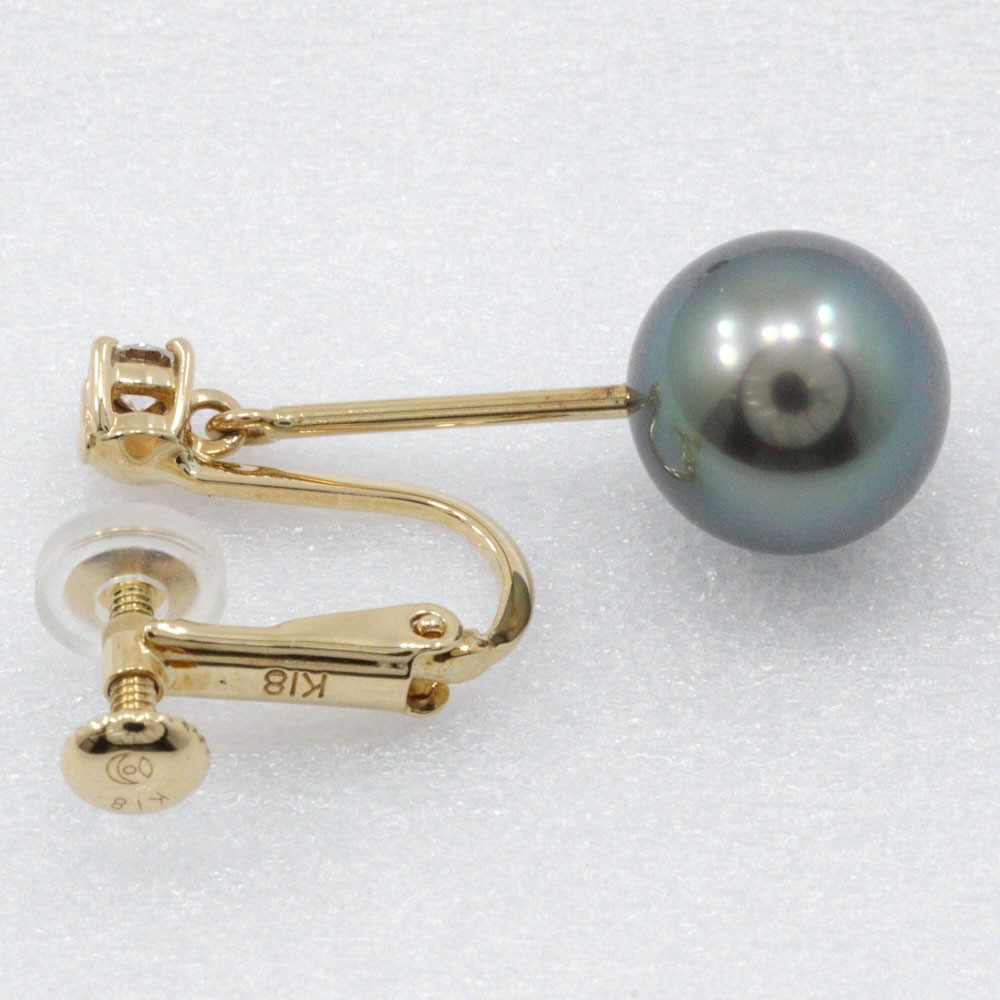 TASAKI Pearl Earring9.1，9.3ｍｍ K18 yellow gold/Pearl/diamond 4.6g Women