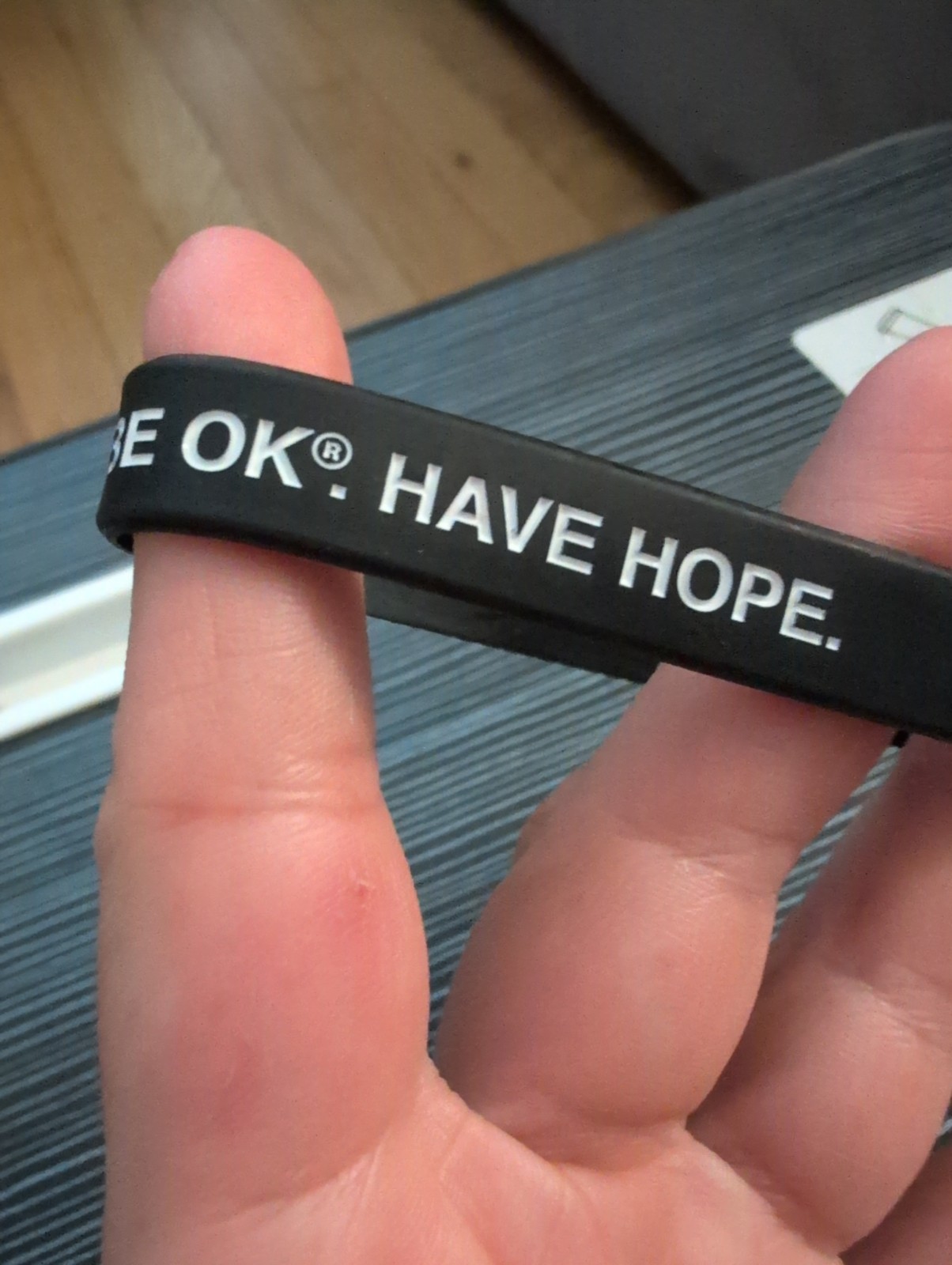 It’s Ok To Not Be Ok Rubber Bracelet. Have Hope. Hope For The Day