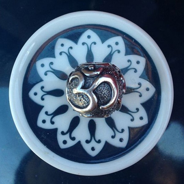 Retired Redbalifrog Silver Beads – OM Sign (Brand New)