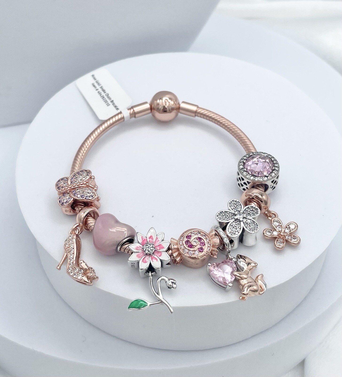 Linx Rose Gold Charm Bracelet with Christmas Themed Charms