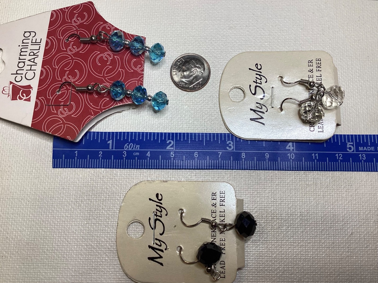 Rhinestone/Crystal Pierced Earrings Jewelry Collection 8 Pair Lot