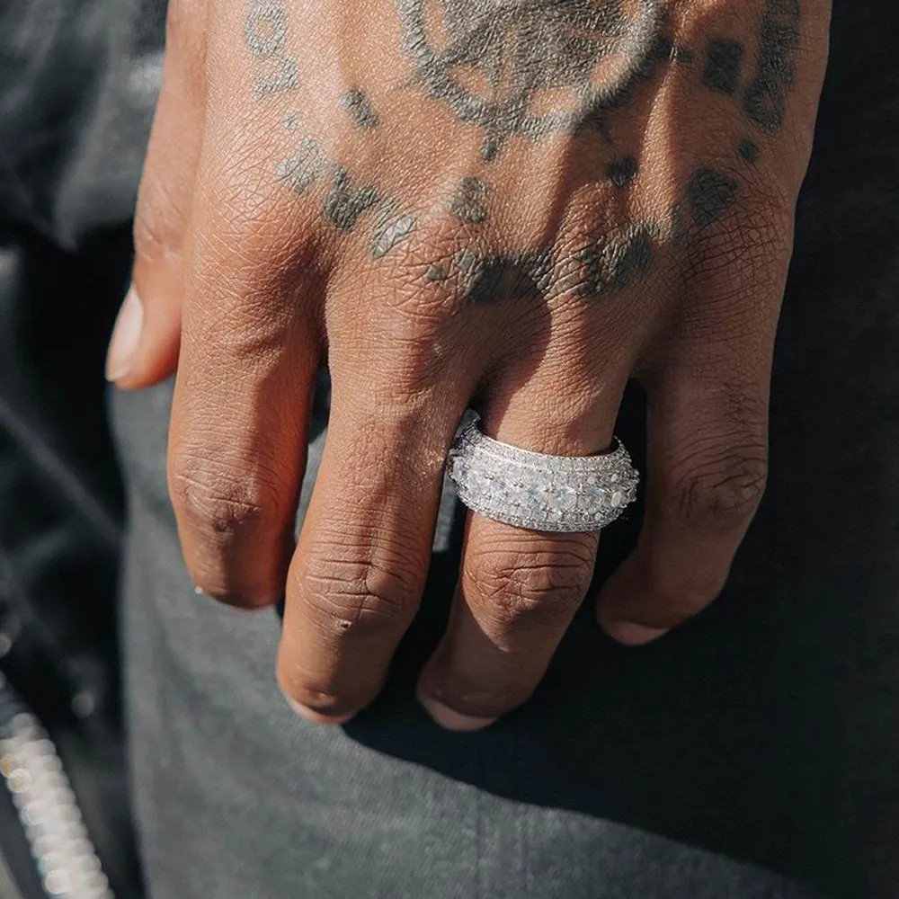 High Quality lced Out Bling Cz Men ‘s Ring Jewelry Luxury Full CZ Fashion Rings