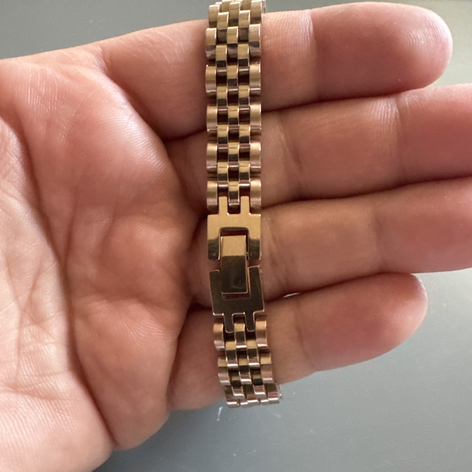 Jubilee Style Link Bracelet Rose Gold Stainless Steel 8 Inch Gift Luxury Women’s