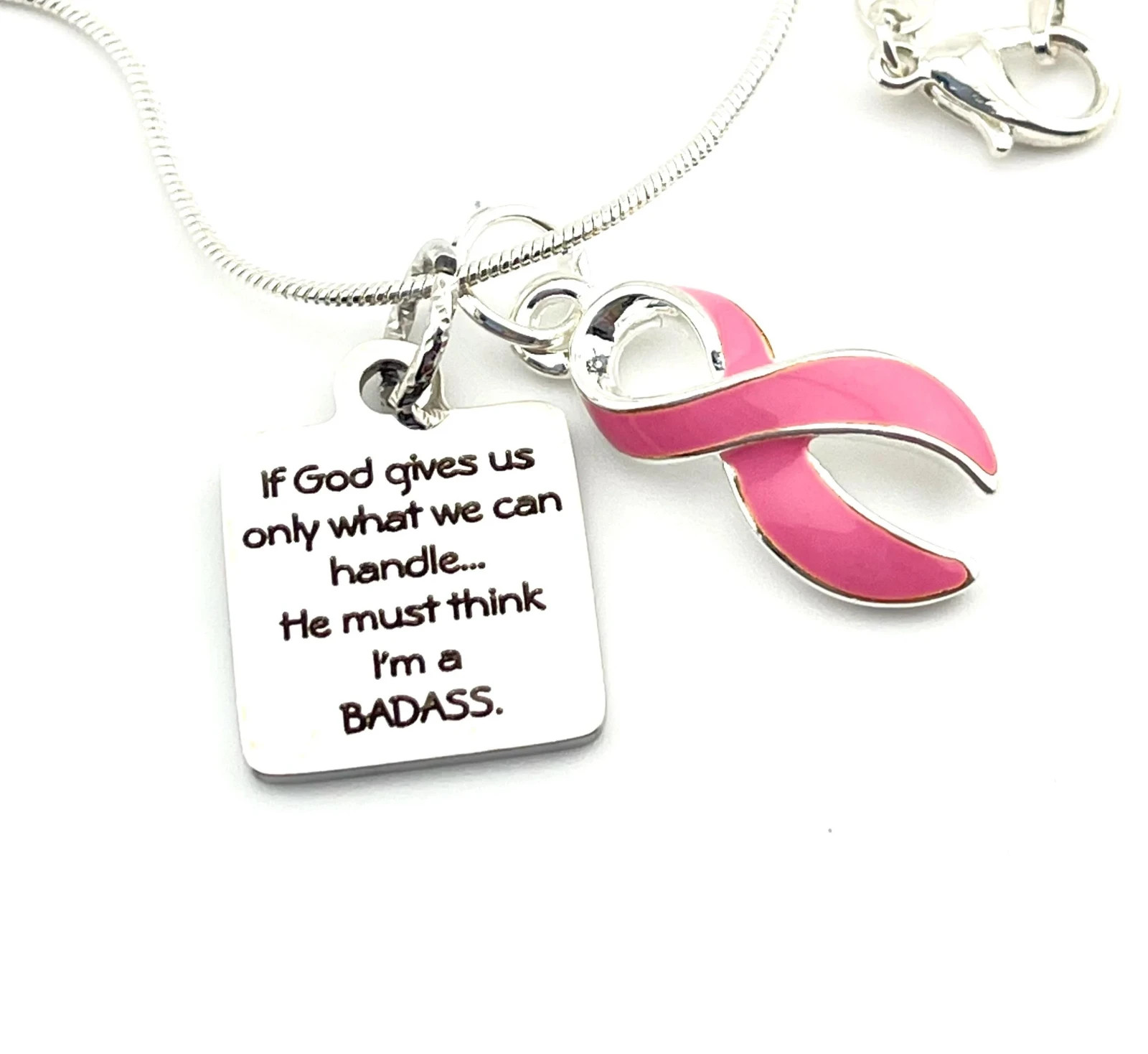 If God Only Gives You What You Can Handle Necklace, Cancer Survivor Gift Chronic