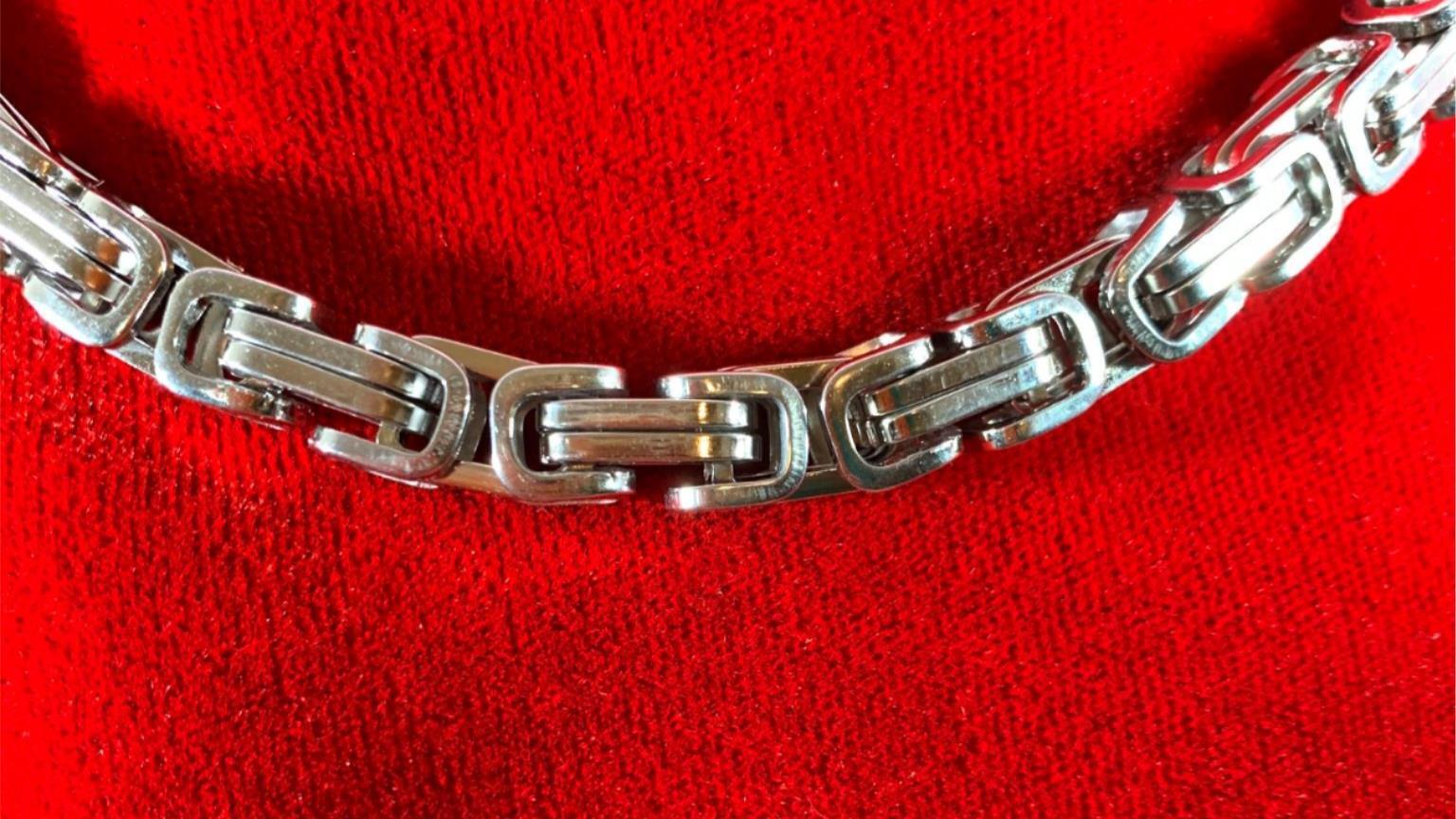 8″-44″ STAINLESS STEEL SILVER 8MM BYZANTINE TURKISH CHAIN WITH SPECIAL CLASP