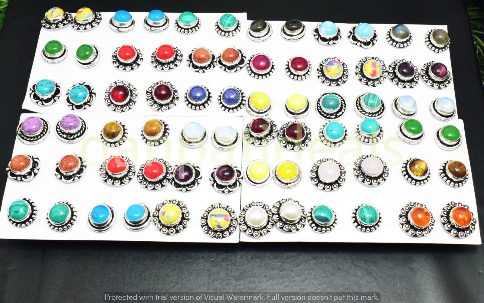 Opalite & Mix Gemstone Tops Wholesale Lot 925 Sterling Silver Plated Jewelry