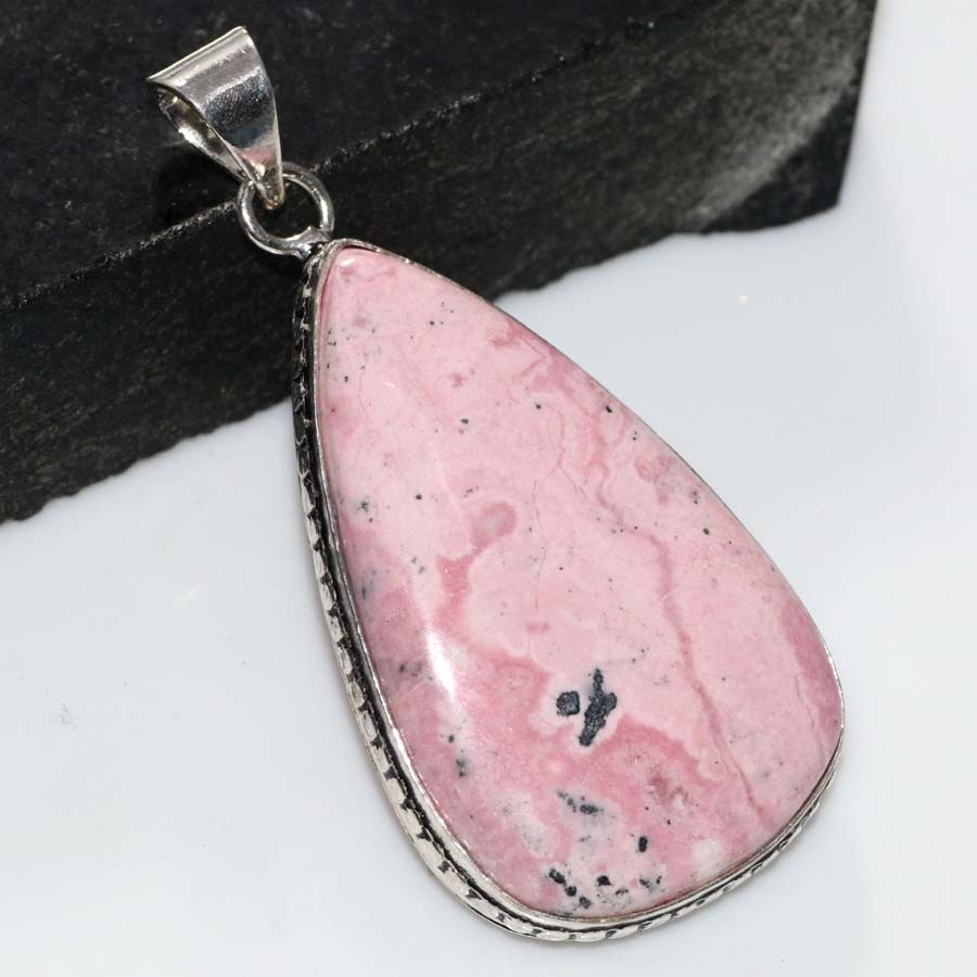 925 Silver Plated Cobalt Calcite Pendant 2.1″ On Trend Jewelry Fashion Sale MJ