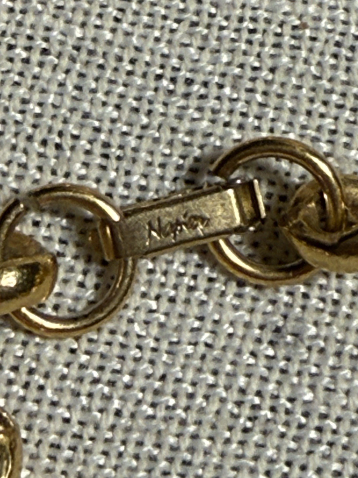 #6 Vintage Napier Gold Tone Chain Necklace Twisted Link Statement 30” no stone
