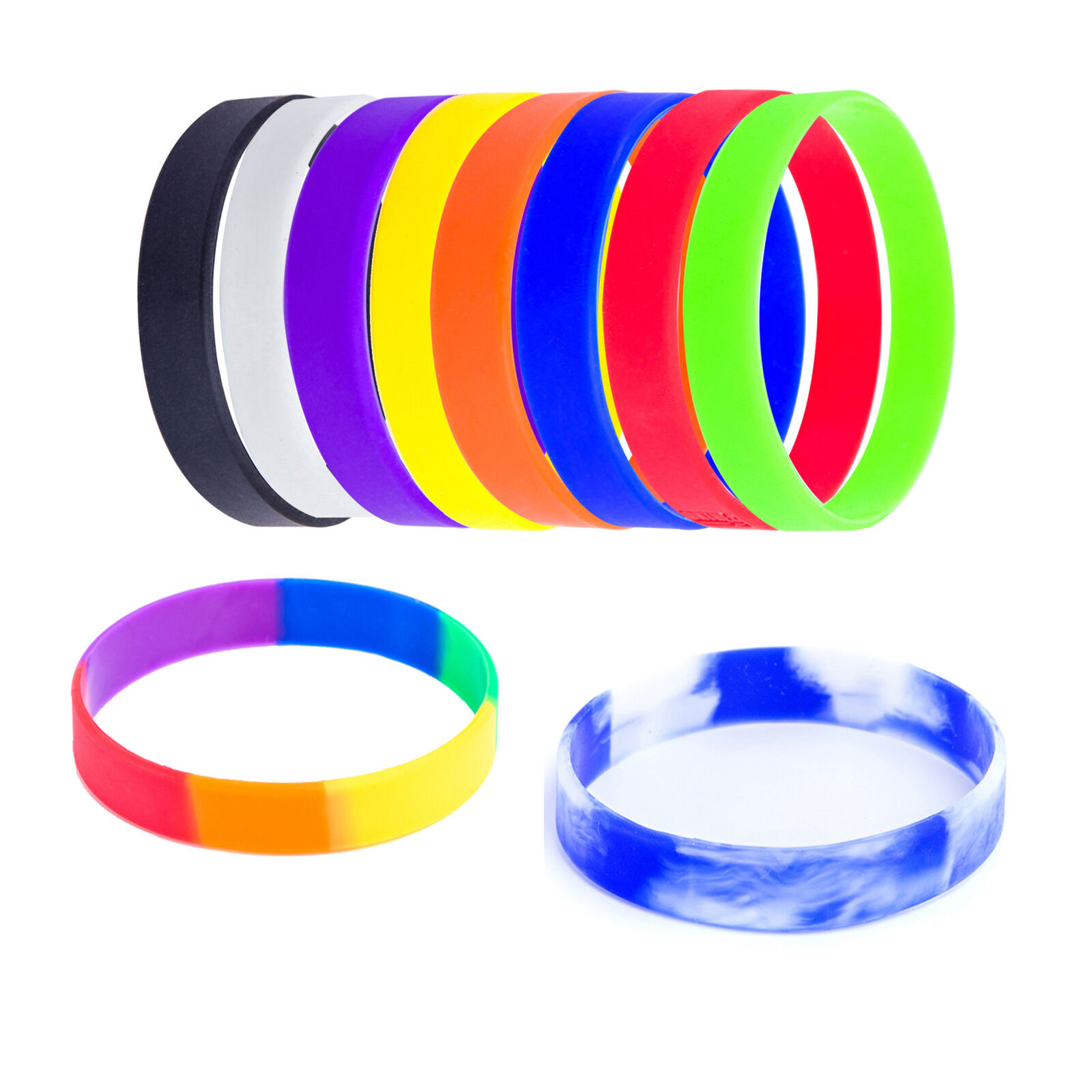 1-20PCS Custom Silicone Wristbands -Personalize Rubber Bracelets Events Gifts