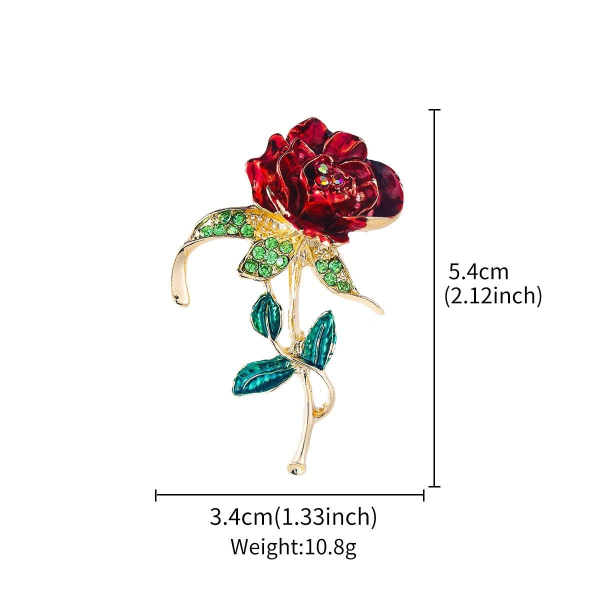 Fashion Rose Brooch Red Enamel Lapel Pin Women Bag Accessory