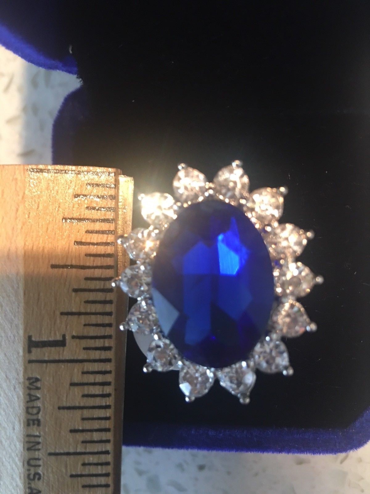 Kate Middleton Princess Diana VERY HUGE Sapphire engagement Ring Size 7