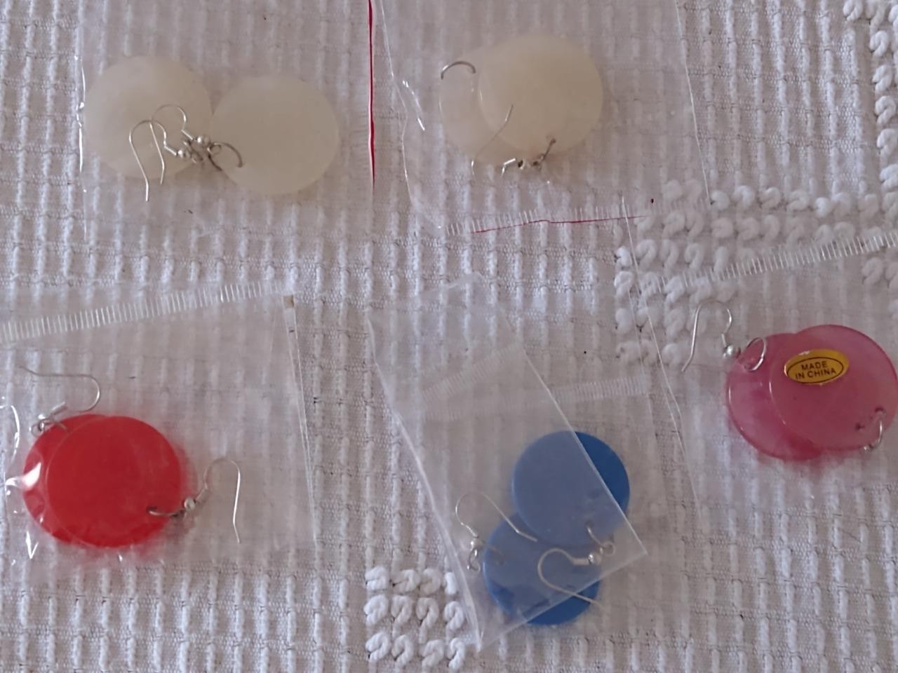 8 PAIR NEW COLORFUL EARRINGS~GEOMETRIC~ROUND DISC~GLITTER BALL~STARBURST