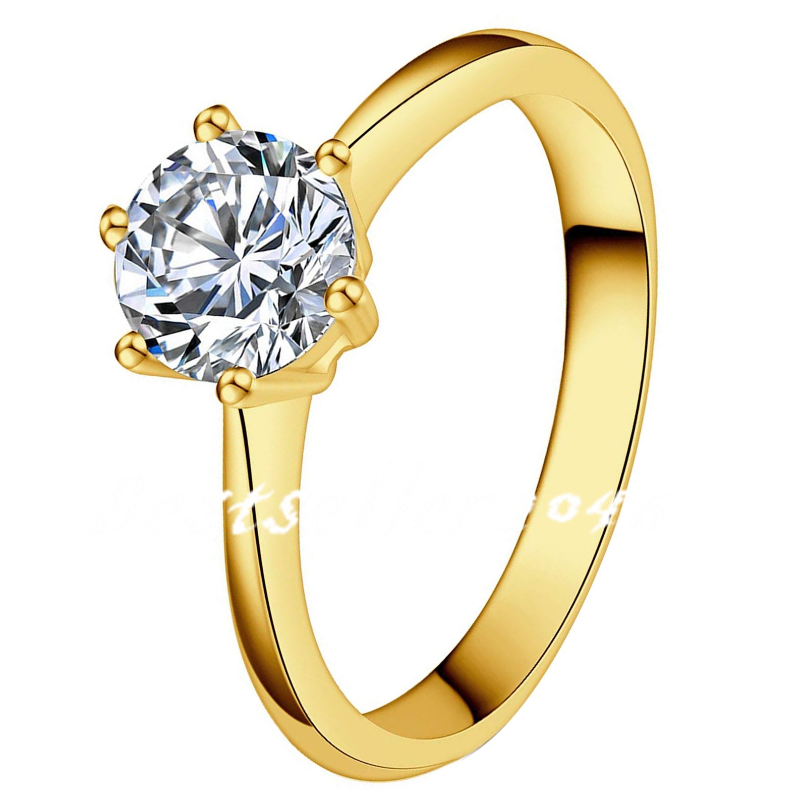 1.0 Carat CZ Womens Solitaire Wedding Ring Stainless Steel Band Size 5-11