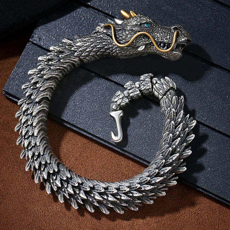 Tibetan Dragon Scale Bracelet Lucky Amulet Bangle Unisex Jewelry