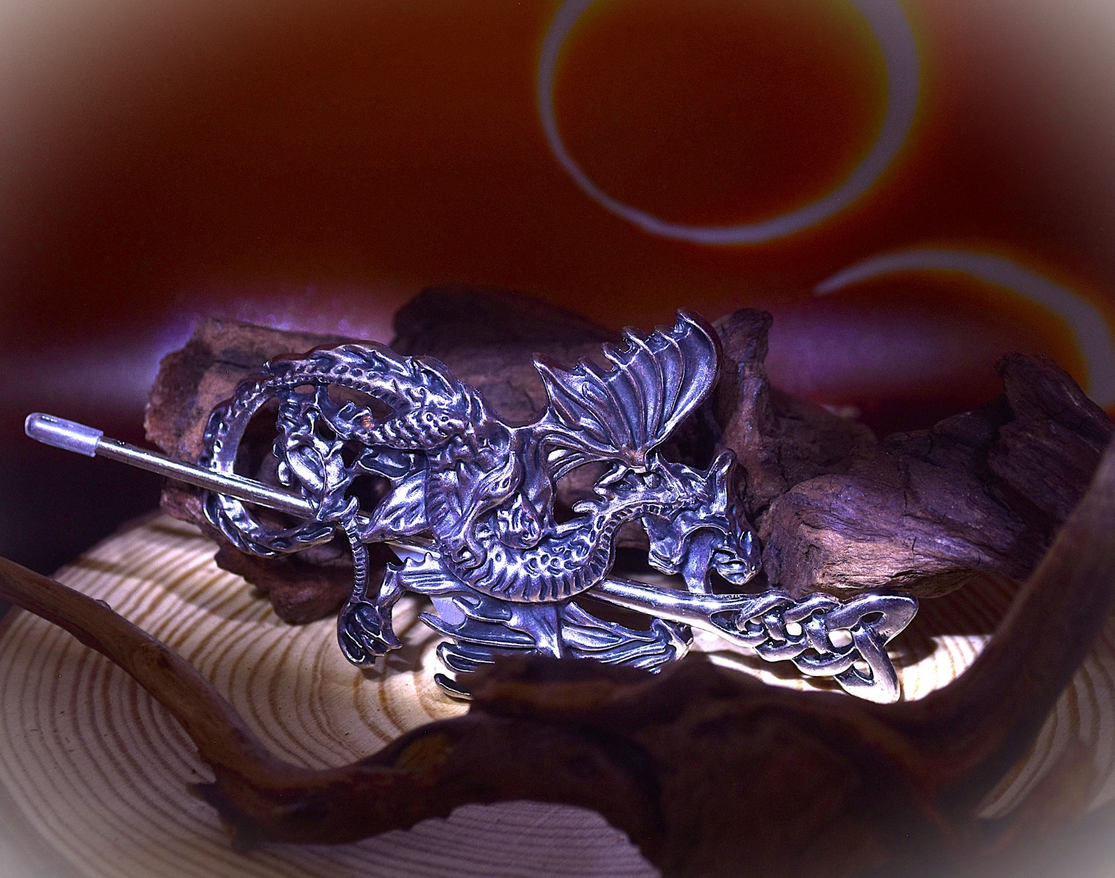 Viking Dragon Hair clip Hair Band Ponytail Holder Women/Men Metal Alloy