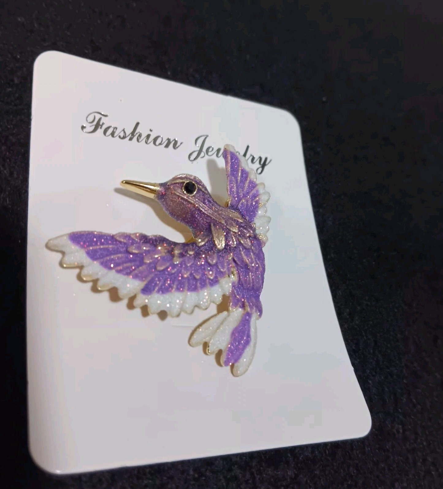 Woman’s Purple Winged Bird Brooch Pin (Fashion Jewelry)
