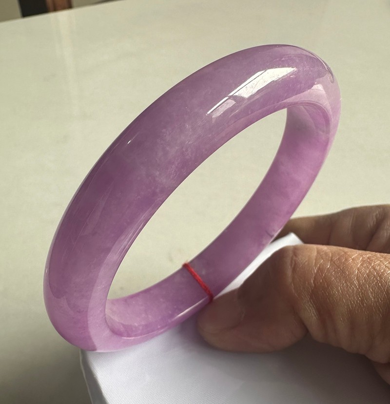 Natural Grade AAA Ice Lilac Lavender Burmese Jade jadeite bracelet bangle 65MM