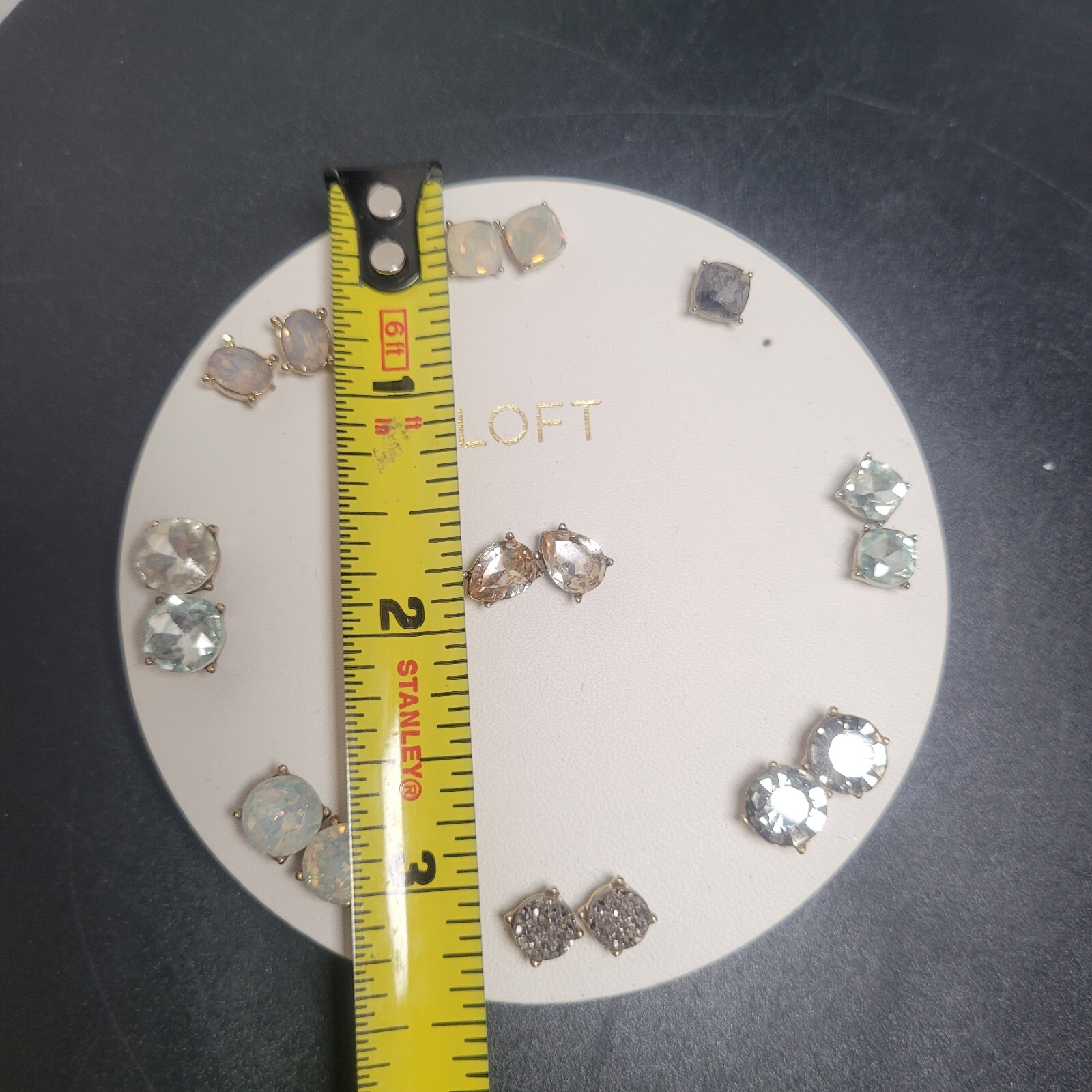 Loft Pearlized Stud Earrings Set of 8+ Pair Multi-Colored Polished Goldtone NWT