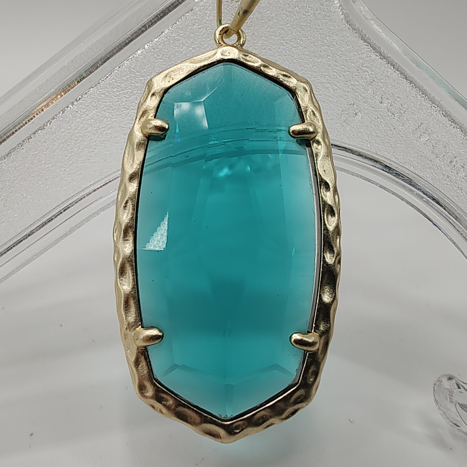 Kendra Scott Dangle Drop Earrings In Blue Illusion/Gold w/ Original Branded Bag