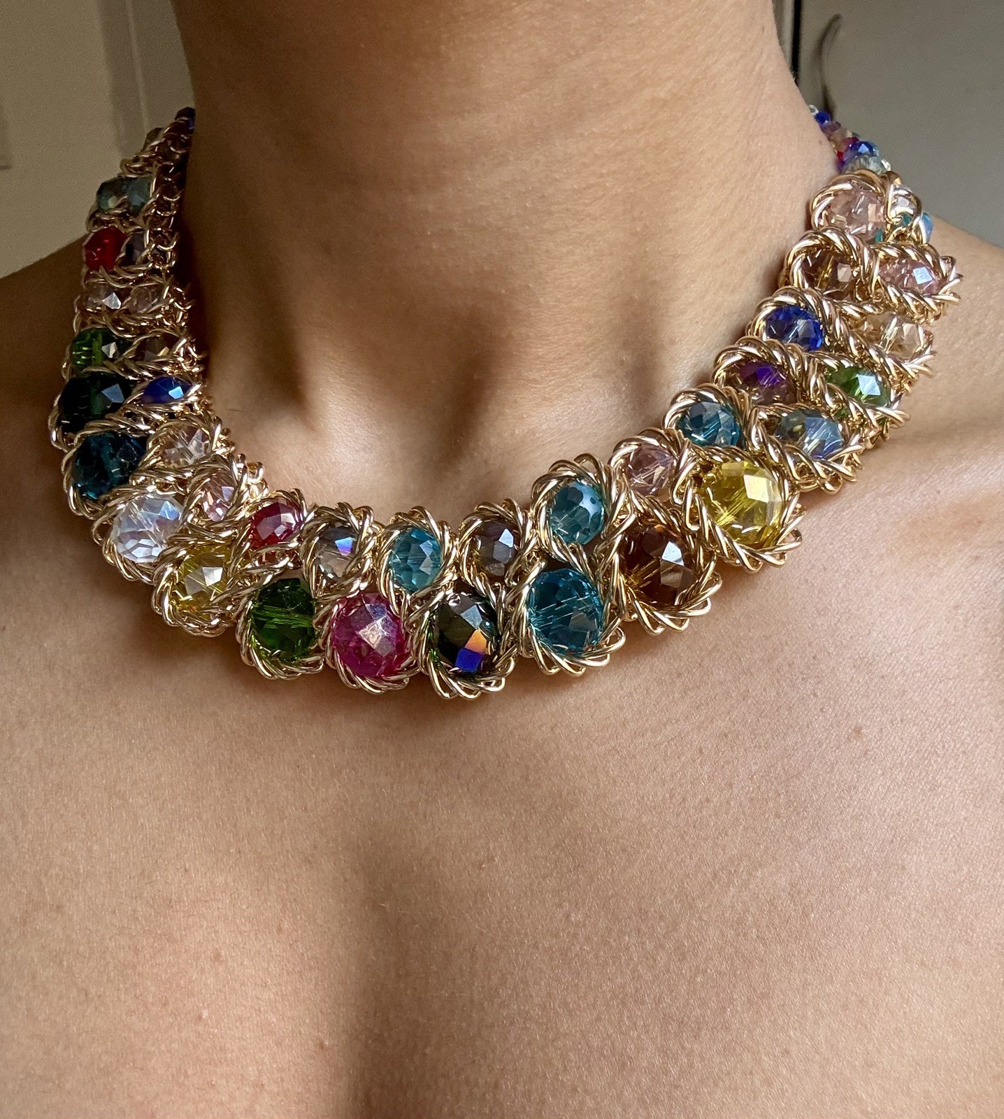 Stunning summer holiday vibe multicolor vibrant necklace